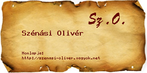 Szénási Olivér névjegykártya