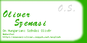 oliver szenasi business card